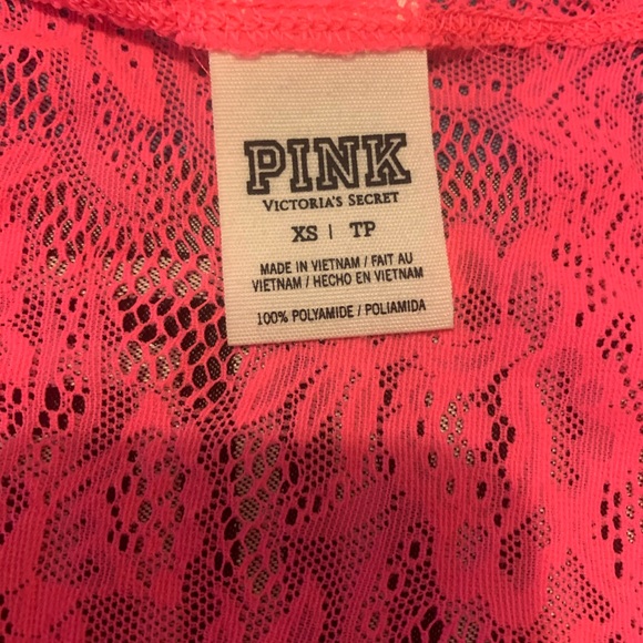 VS PINK...... HOT PINK LACE BEACH COVER TOP XS - Picture 1 of 3